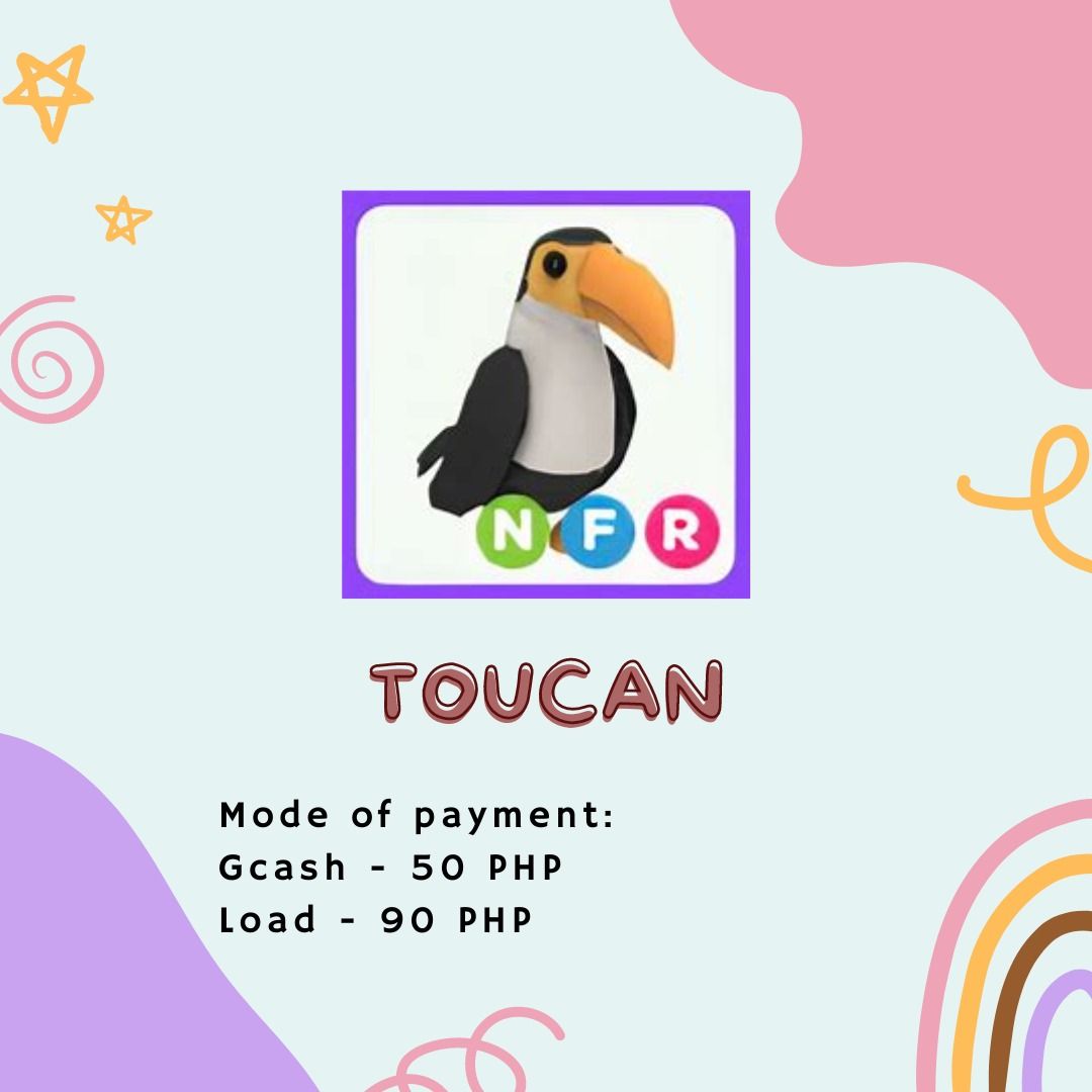 ADOPT ME NFR TOUCAN (NEON FLY RIDE) ULTRA RARE, Video Gaming, Video