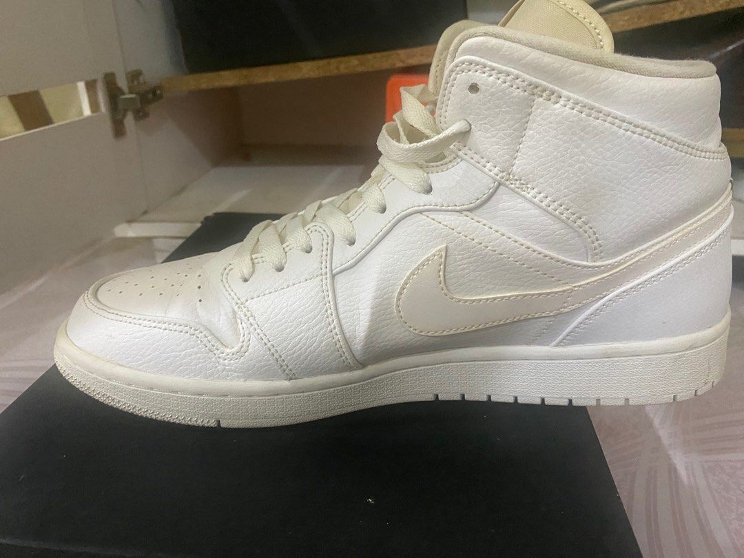 womens all white jordan 1 mid