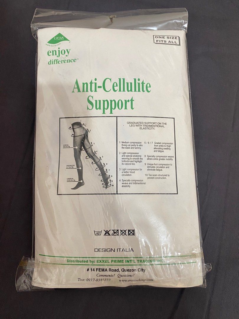 AntiCellulite Support (Jet Black Stockings), Women's Fashion