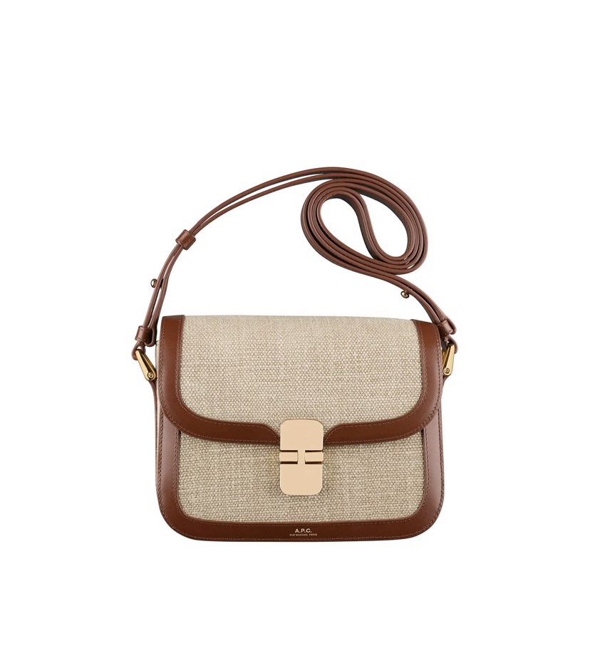 APC Grace Small in Jute and Smooth Leather, Women's Fashion, Bags ...