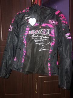 BENKIA  Black and Pink Camo Women's Motorcycle Jacket