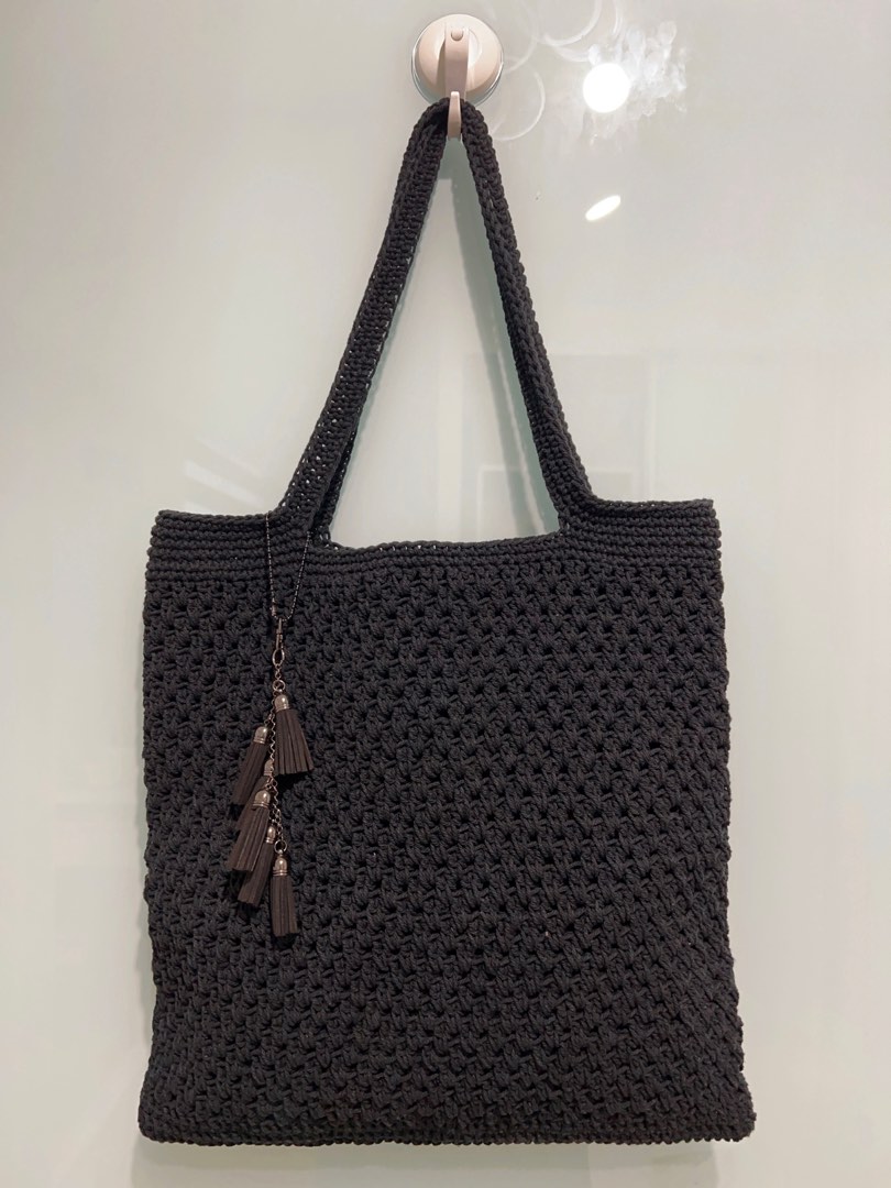 Black Crochet bag, Women's Fashion, Bags & Wallets, Shoulder Bags on ...