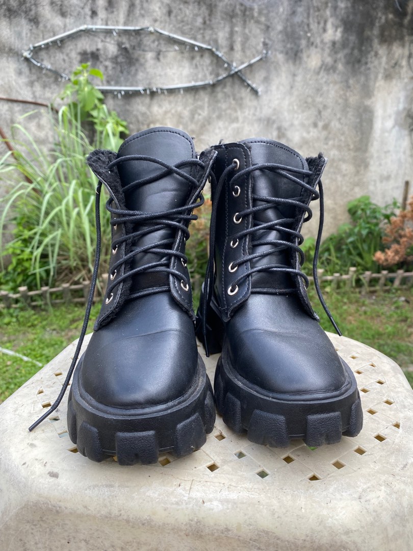platform black boots womens