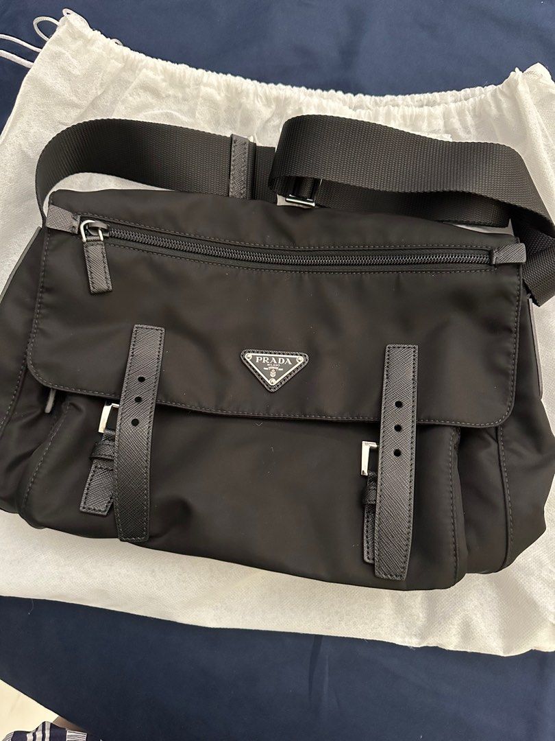 Prada nylon crossbody messenger bag clearance