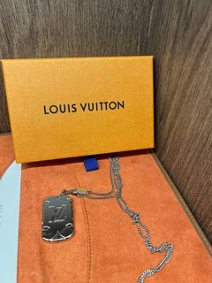 Louis Vuitton, Jewelry, Likenew Louis Vuitton Champs Elysees Dog Tag  Unisex Necklace