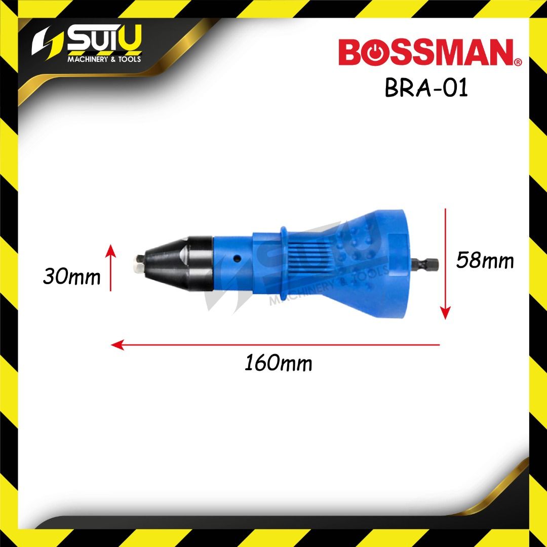 BRA-01 BOSSMAN Rivet Gun for Cordless Drill Electric, Rivet Nut