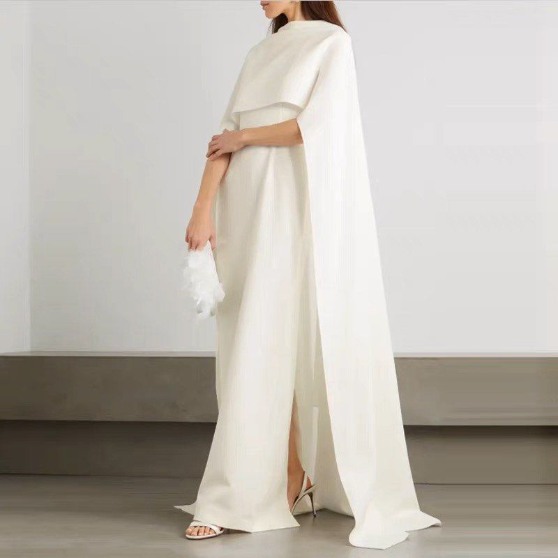 White wedding dress clearance with cape