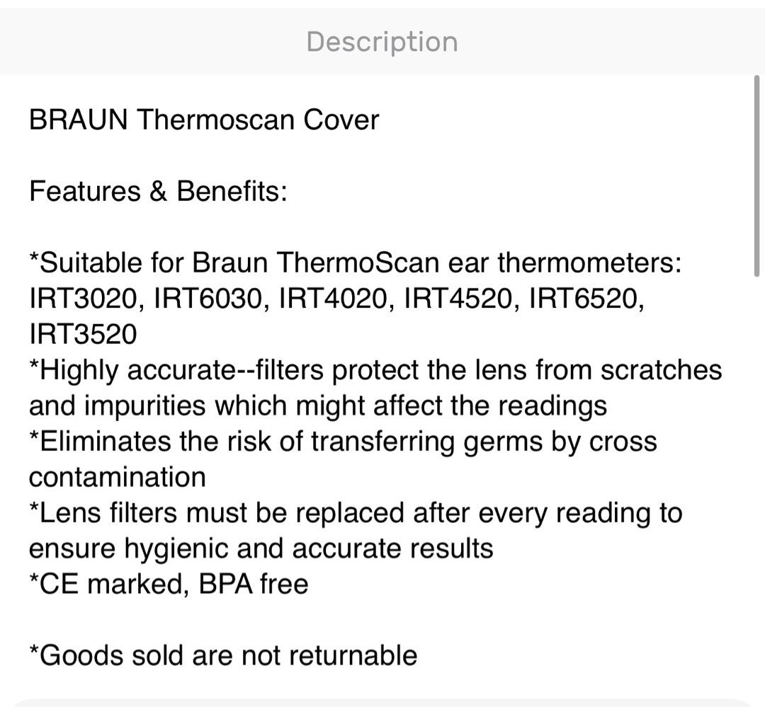 BRAUN Thermoscan Cover, Everything Else on Carousell