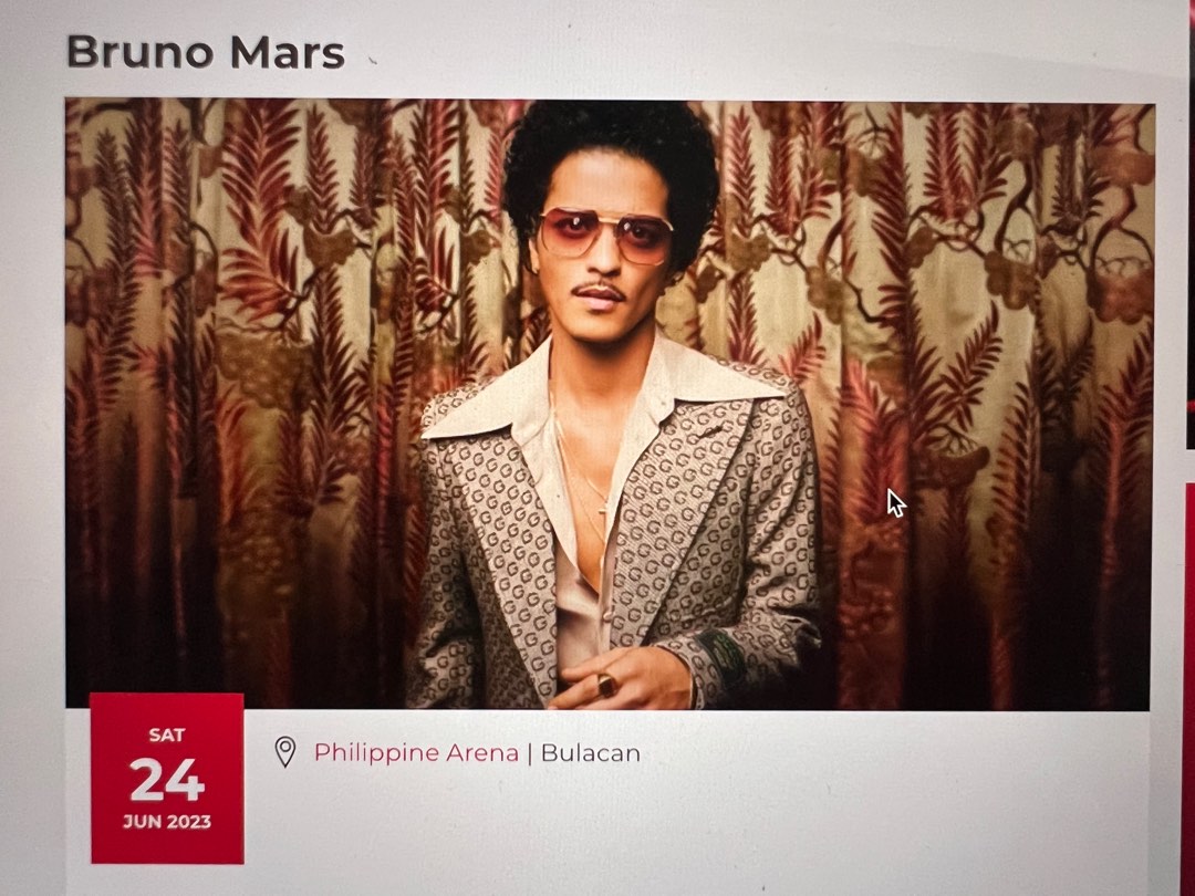 Bruno Mars Concert Ticket LBA Regular June 24, Hobbies & Toys