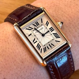 Cartier Tank Louis Cartier Small Model 18ct Gold Strap Watch W1529856 at  1stDibs