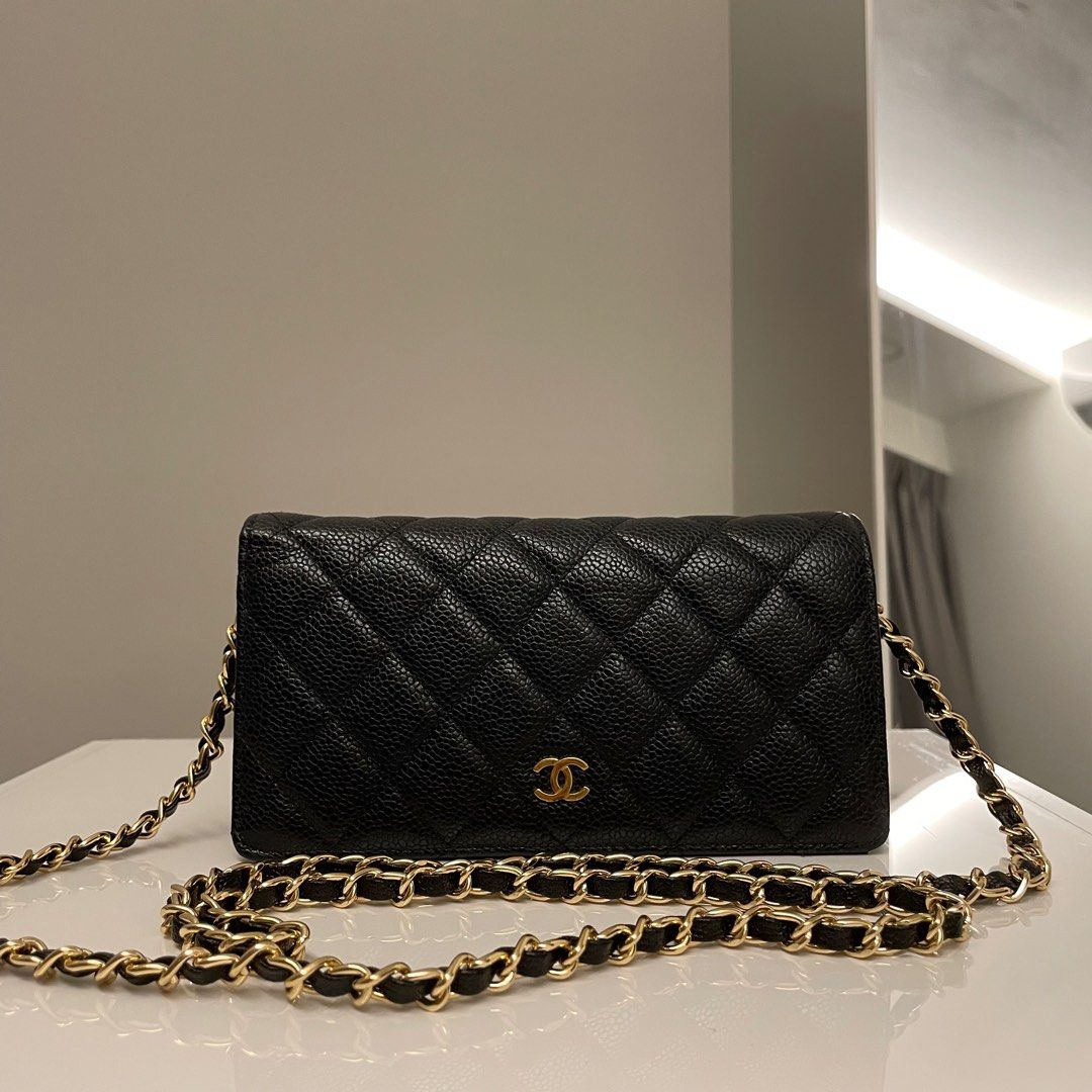Chanel caviar wallet on chain woc flap bag, Luxury, Bags & Wallets on  Carousell