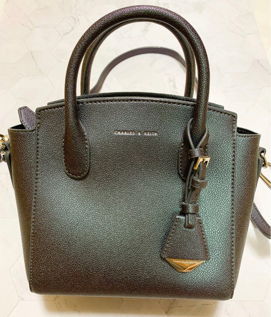 Charles & Keith Crossbody Bag in Pewter Colour, Women's Fashion, Bags