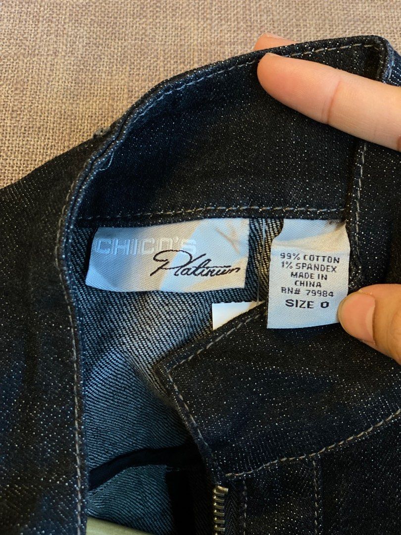 Chico's platinum denim jacket discount