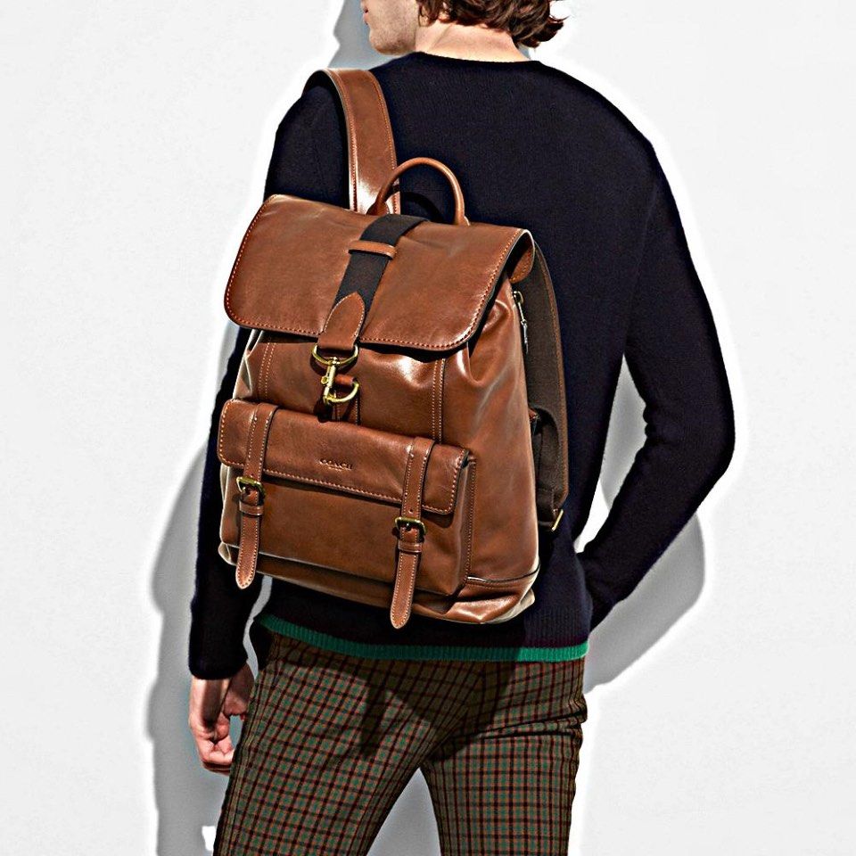 Coach bleecker leather tan rucksack