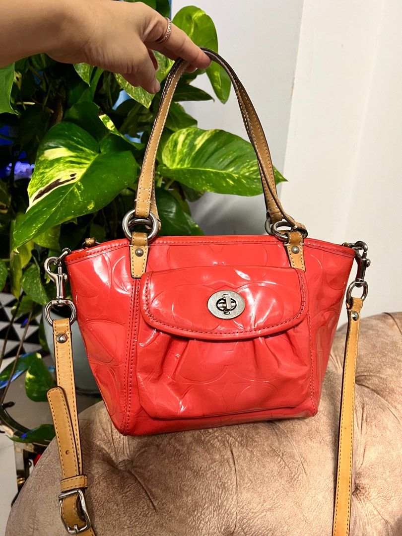 Coach embossed patent leather tote new arrivals