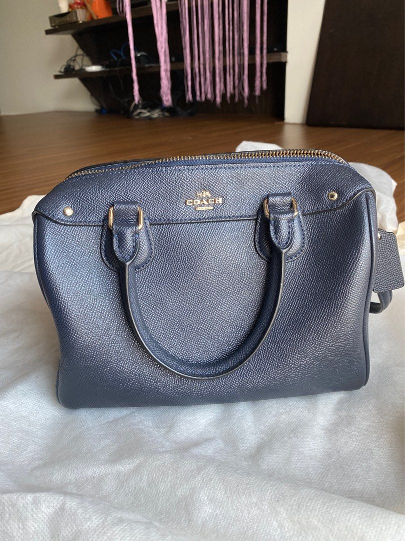 Coach Mini Bennett Bag in navy blue, Luxury, Bags & Wallets on Carousell