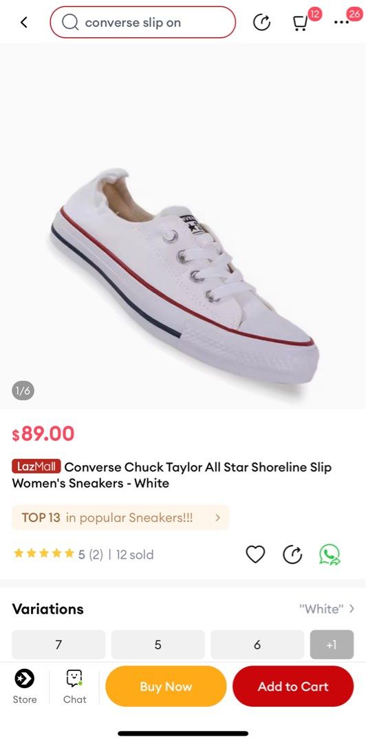 Converse Chuck Taylor All Star Shoreline Slip on EU 37.5 Women s Fashion Footwear Sneakers on Carousell
