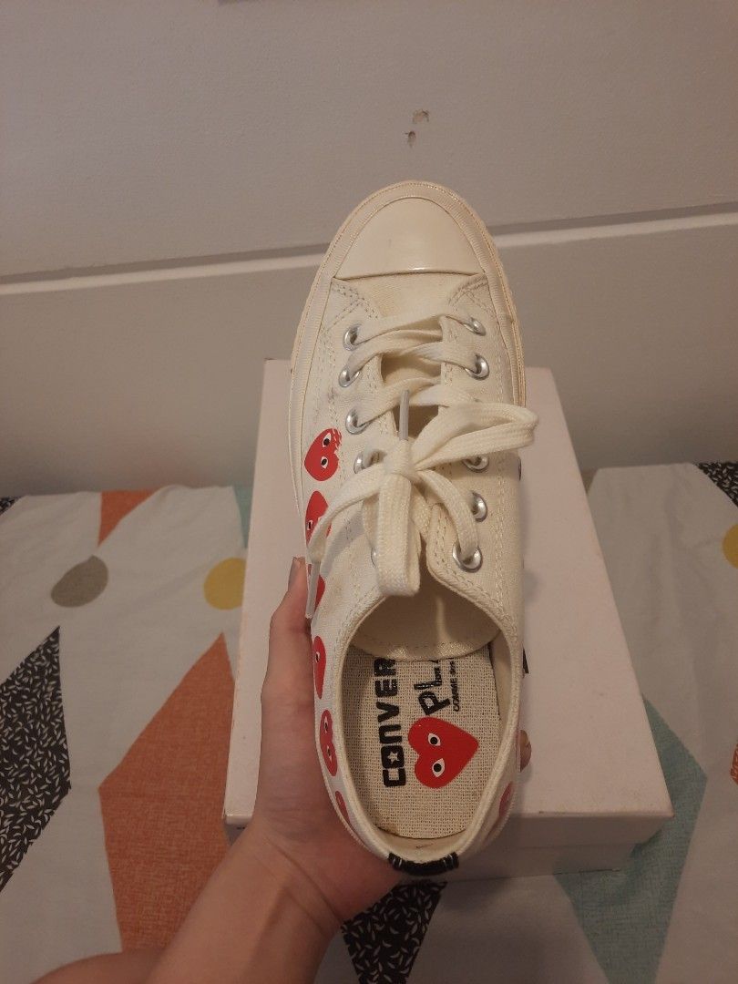 Converse x CDG Play Triple Heart (US 8), Luxury, Sneakers & Footwear on ...