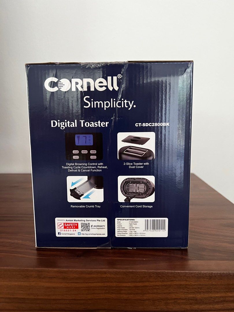 Cornell toaster (digital display) + raised pastry warmer, TV & Home