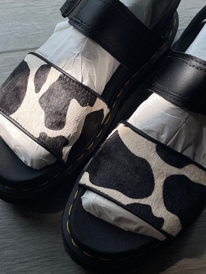 Fur discount leather slides