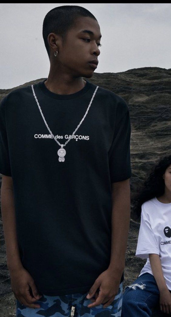 Exclusive Bape CDG comme des garcons osaka baby Milo necklace tee t shirt tote bag Men s Fashion Tops Sets Tshirts Polo Shirts on Carousell