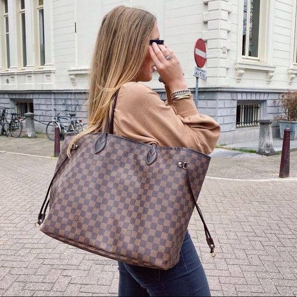 Louis Vuitton Damier Neverfull Mm Tote Bag N51105 Lv