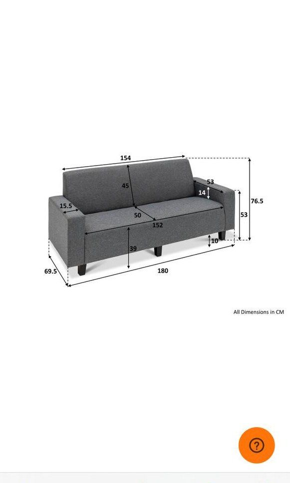 Forty Two (Ethna 3 Seater Fabric Sofa), Furniture & Home Living