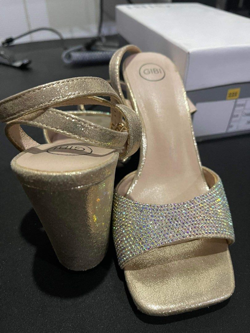 GIBI Formal Champagne heels Size 36, Women's Fashion, Footwear, Heels ...