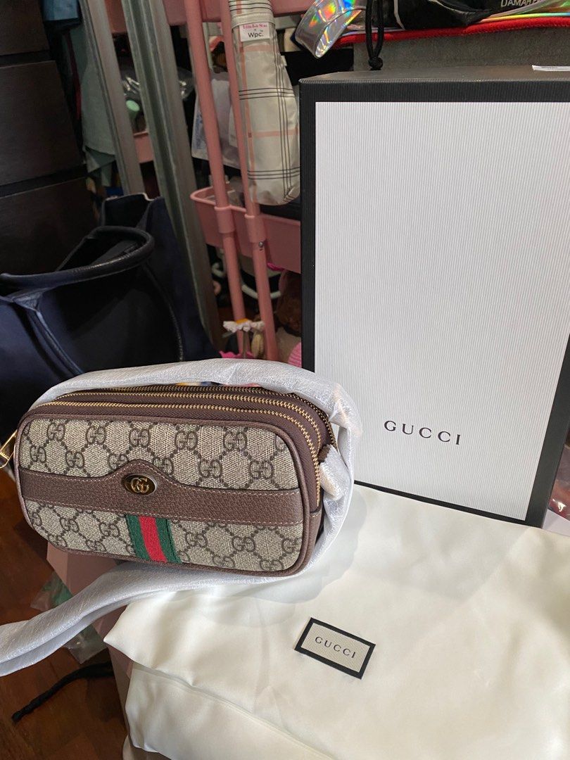 Ophidia GG Small Canvas Belt Bag in Beige - Gucci