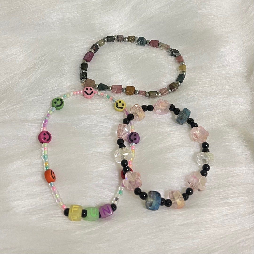 Happy Colorful Elastic Swarovski DIY Bracelet 3 IN 1 septsale