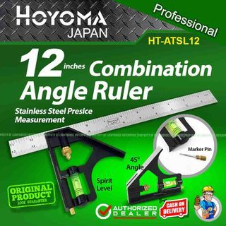Hoyoma Japan 12mm Combination Angle Ruler (HT-ATSL12) *LIGHTHOUSE ENTERPRISE*
