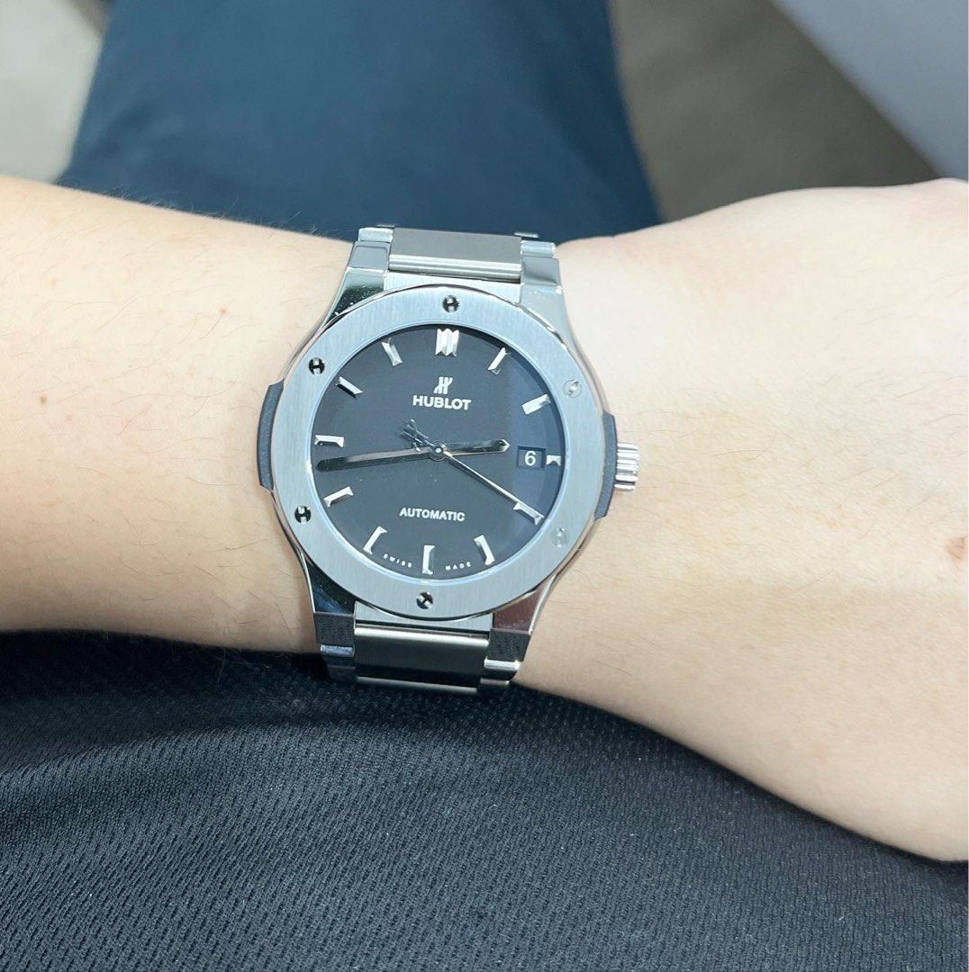 Hublot Classic Fusion 45mm Titanium Bracelet Luxury Watches on