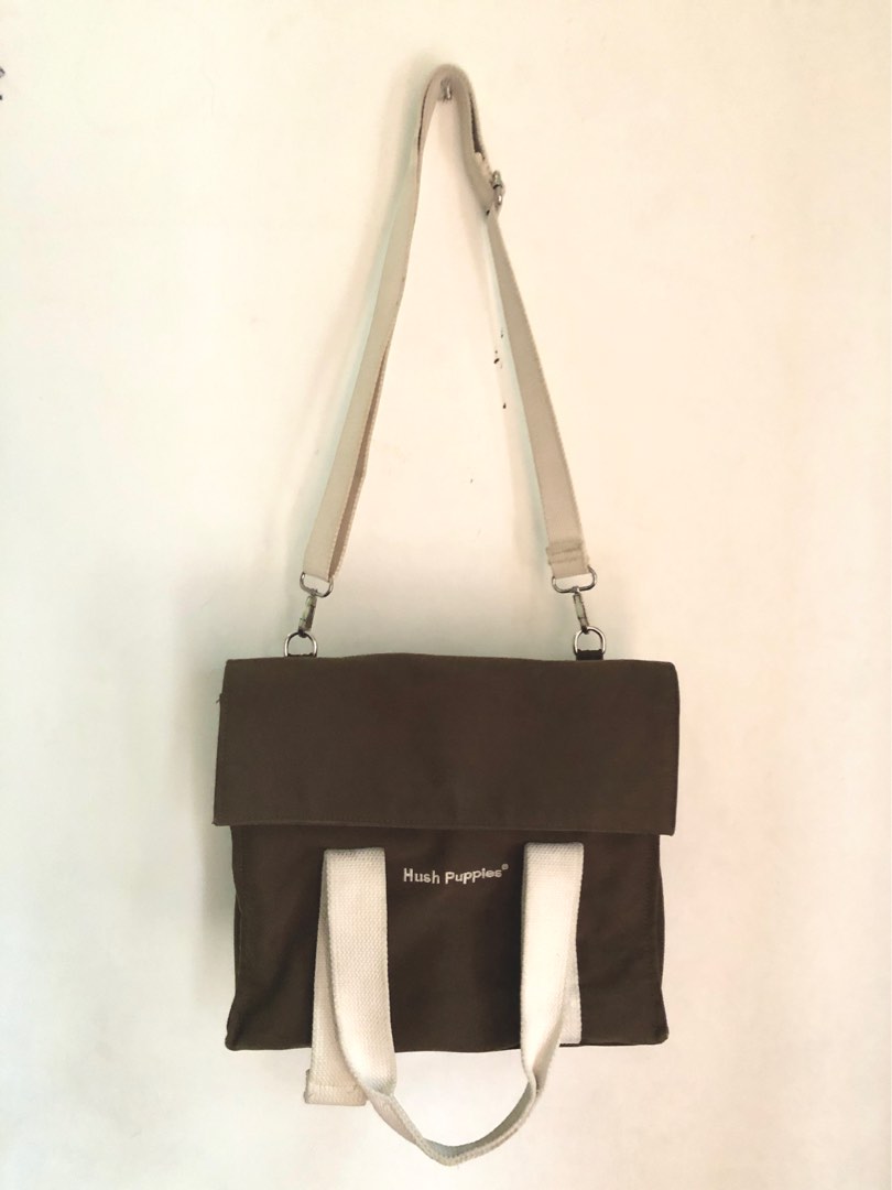 Hush Puppies canvas flap bag olive on Carousell