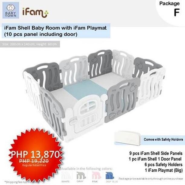 IFAM Shell Play Fence Set (Category: Infant Playtime) located in Manila. Submitted by donnakona (Listing ID 1234218547, Image 3). Description: comes with mat and toy holder/organizer comes with box.