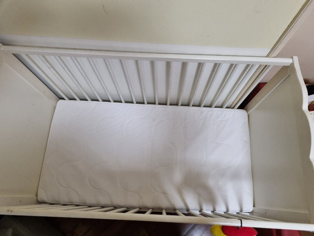 IKEA baby cot with 18 months old mattress., Babies & Kids, Baby Nursery