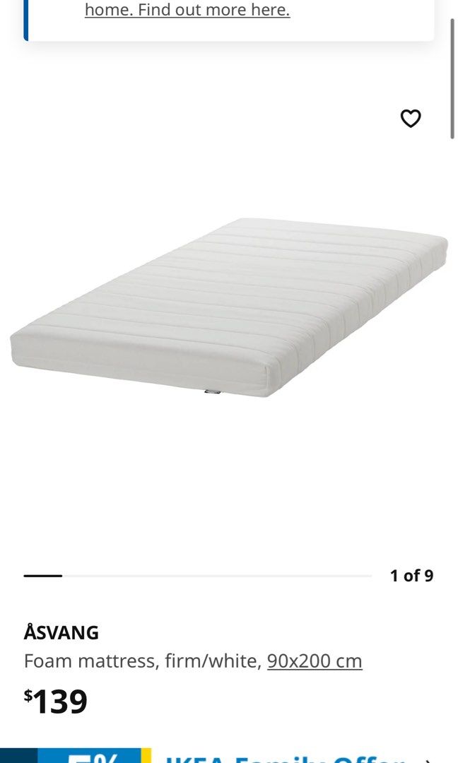 Ikea single mattress, Furniture & Home Living, Furniture, Bed Frames