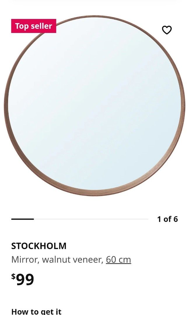 Ikea Stockholm 60cm mirror, Furniture & Home Living, Bathroom & Kitchen