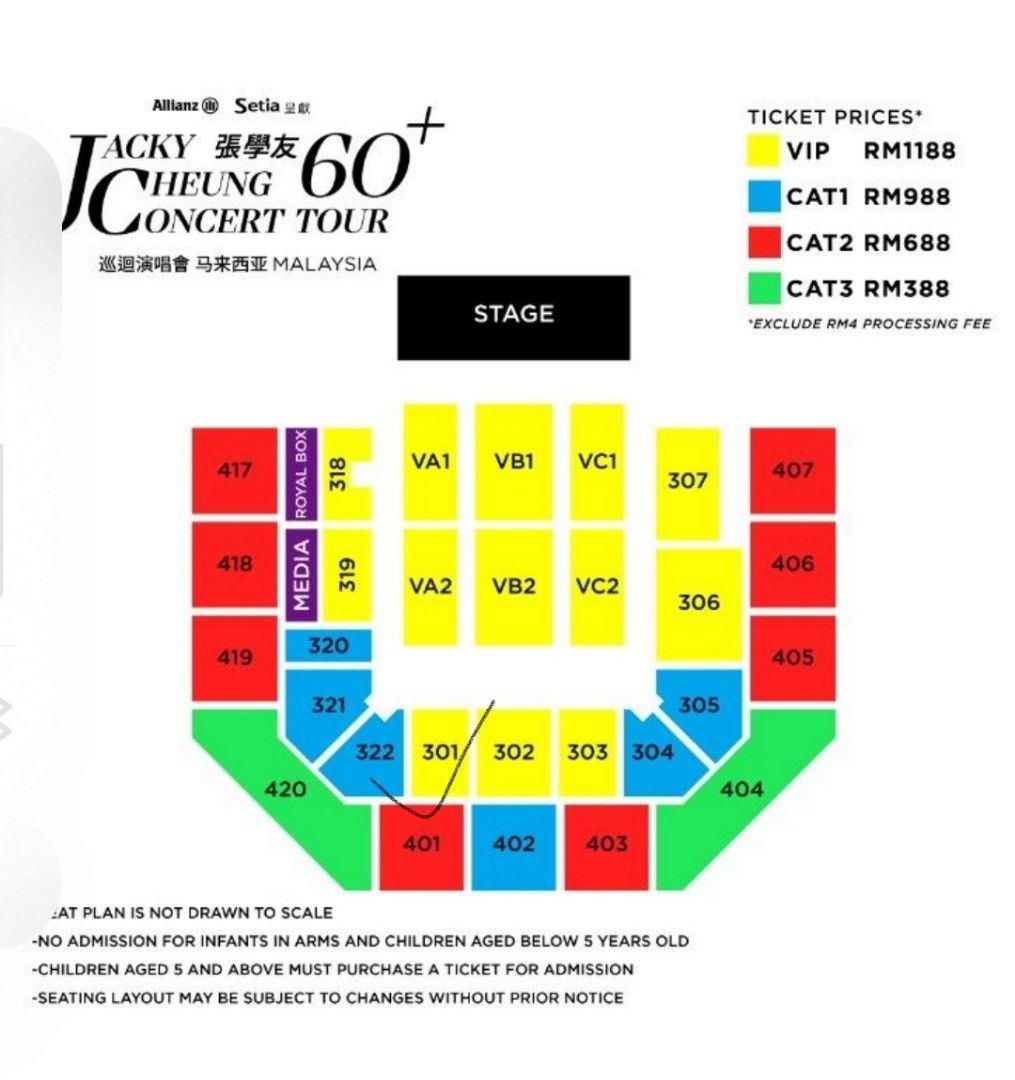 Jacky Cheung VIP concert ticket, Tickets & Vouchers, Event Tickets on