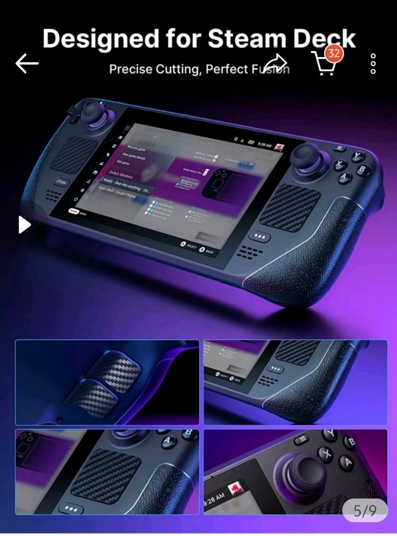 Jsaux Steam Deck Purple Transparent Back Shell Purple Color Plus Jsaux Steam Deck Purple Transparent Back Shell Purple Color Plus