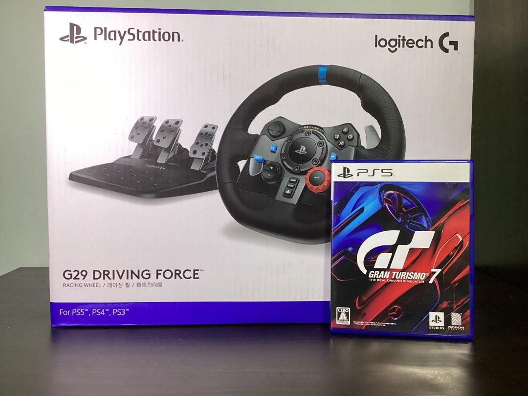 Logitech G29 Steering Wheel PS4 PS5, Video Gaming, Gaming