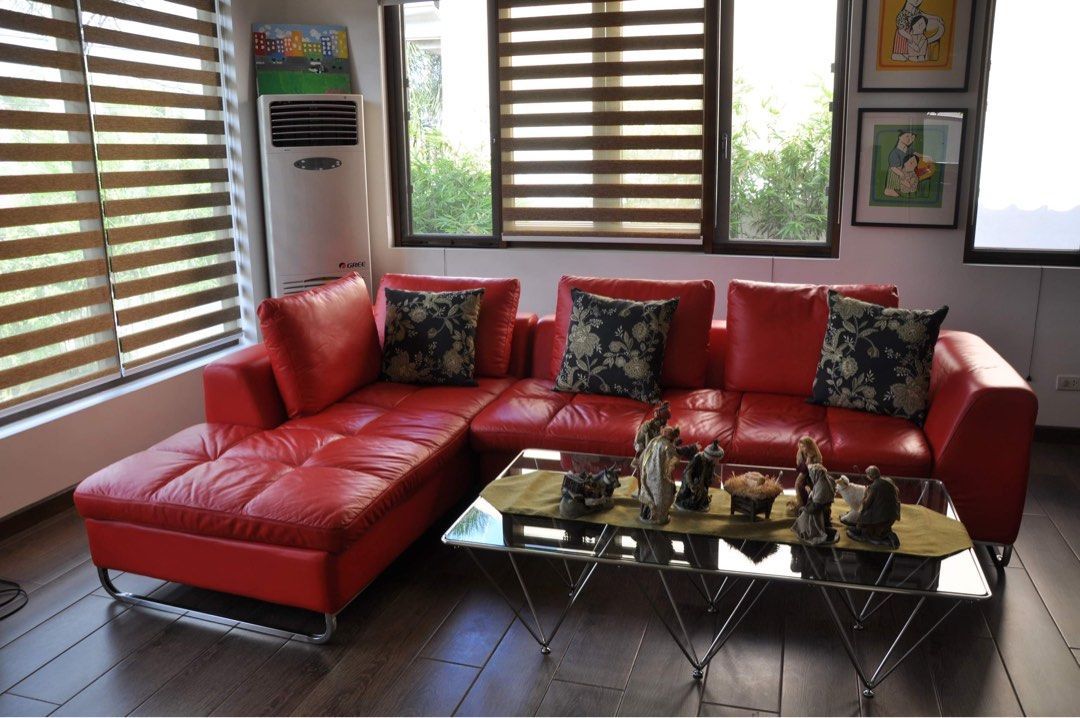 LShaped 5 Seater Sofa High Quality Leather on Carousell