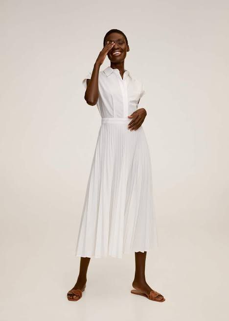Mango white 2025 midi dress