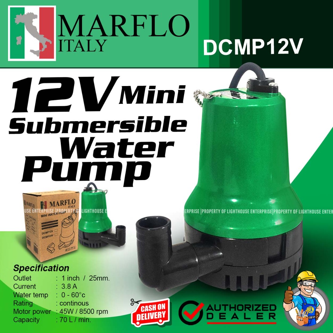 MARFLO Italy Mini Submersible Water Pump (12V, 24V) *LIGHTHOUSE