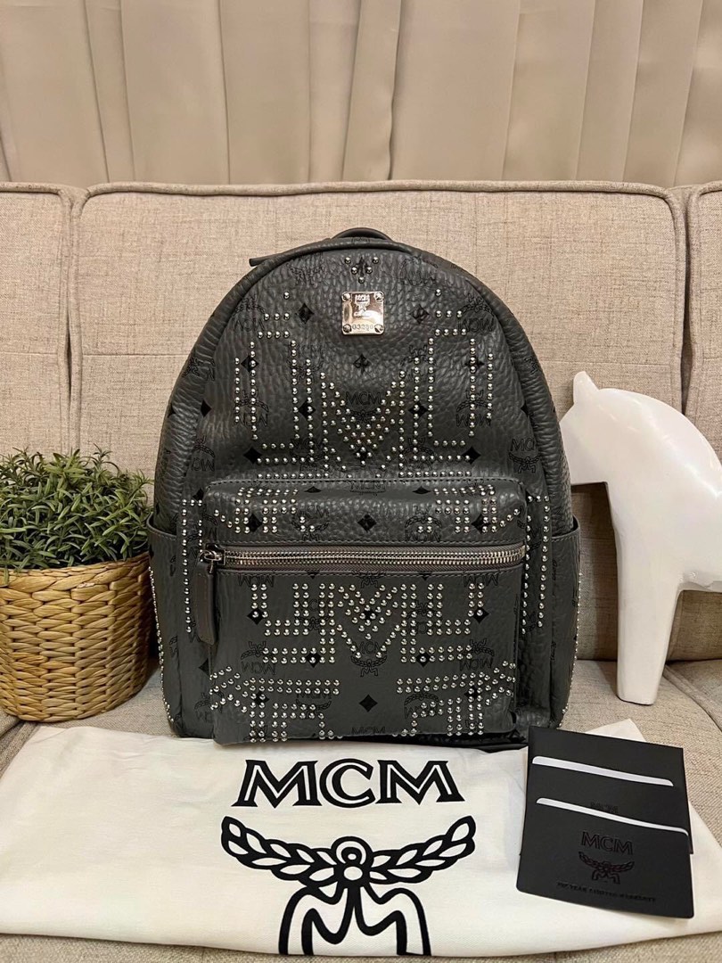 MCM Medium Stark Gunta Studded Backpack Men s Fashion Bags Backpacks on Carousell