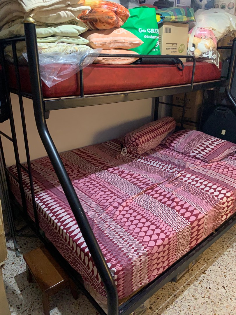 Metal Bunk Bedframe Furniture Home Living Furniture Bed Frames mild-steel-single-metal-bunk-bed-without-storage-suitable-for-kids