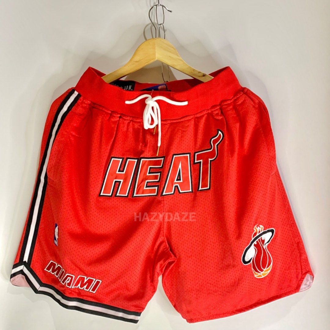 MIAMI HEAT SPELL OUT JUST DON SHORTS, Men's Fashion, Bottoms