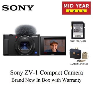 Mid Year Sale 2023 - Sony ZV-1 Compact Camera | ZV1 Vlog Camera with 🎁Additional Sony 64GB UHS-II SD Card and Sony Camera Pouch🎁