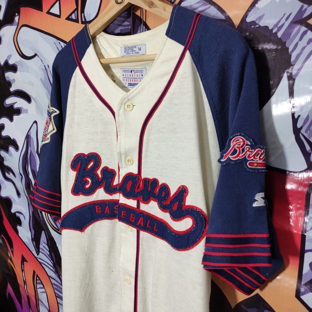 Vintage Atlanta Braves Jersey Starter Genuine Merchandise XL Blue MLB  Baseball