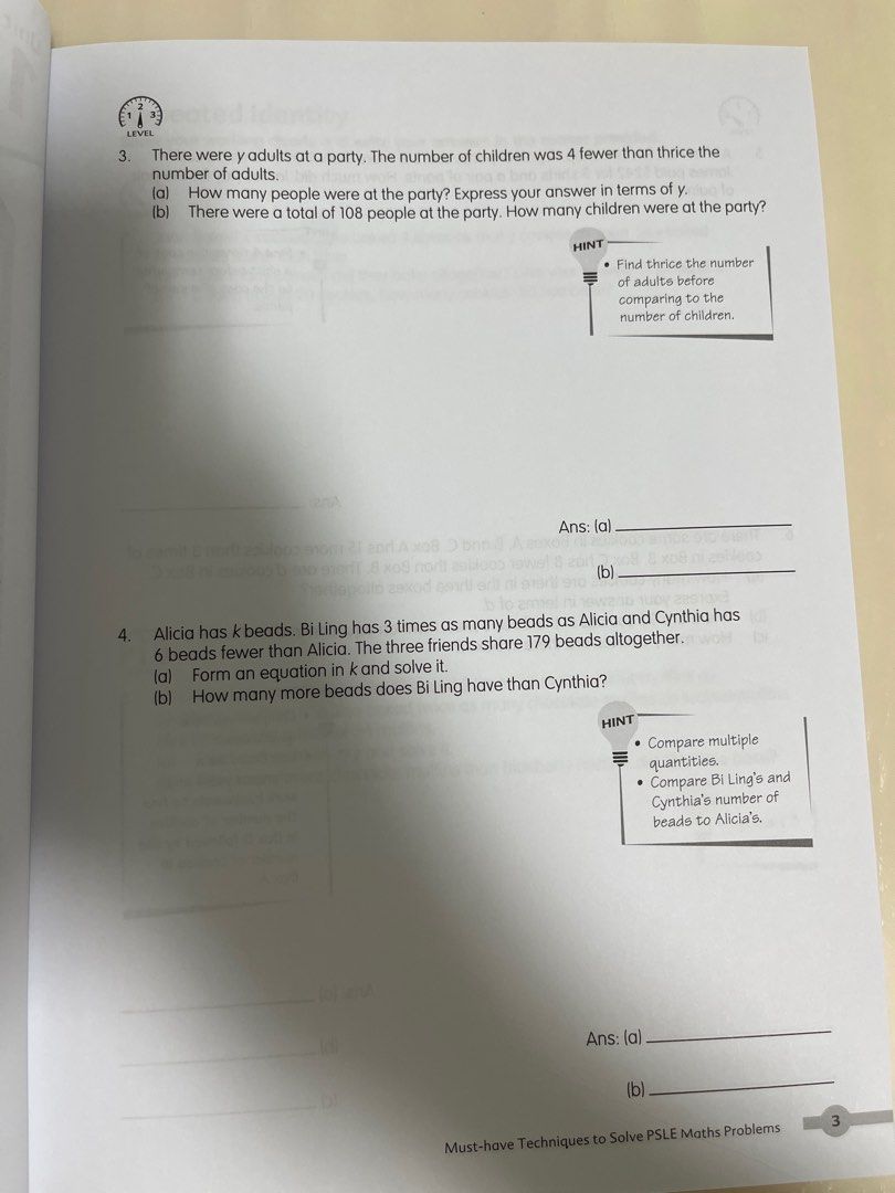 Must Have Techniques to Solve PSLE Maths Problem, Hobbies \u0026 Toys, Books ...