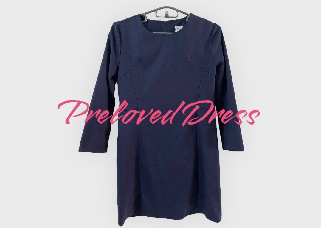 Navy Blue Semi-Formal Dress - Preloved, Women's Fashion, Dresses & Sets ...
